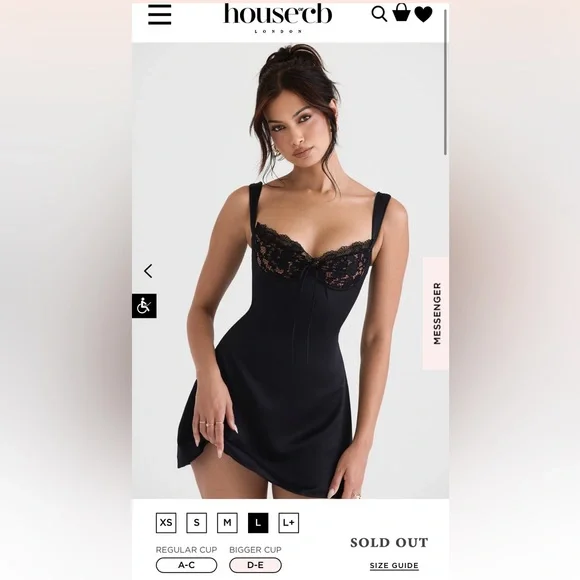 House of CB Adriana Dress - Black, Size Large, Bigger Cup (D-E), NEW WITH TAGS - Picture 2 of 6